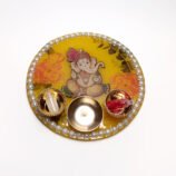 Puja Tilak Thali with Ganesh - Resin Plate