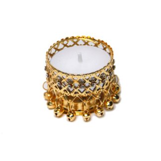 Metal Golden Ghungroo Tealight Candle Holder