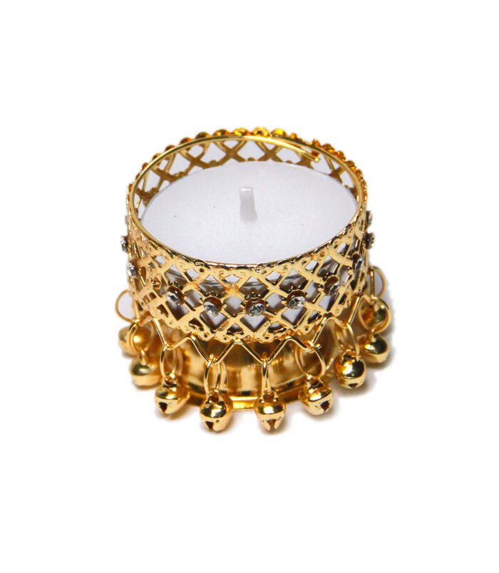 Metal Golden Ghungroo Tealight Candle Holder