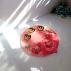 Pink resin arti-puja thali - 8 inch