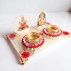 Puja Chowki—Ganeshji and Laxmiji with t-light—luxury