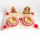Puja Chowki—Ganeshji and Laxmiji with t-light—luxury