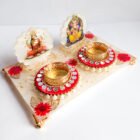 Puja Chowki—Ganeshji and Laxmiji with t-light—luxury